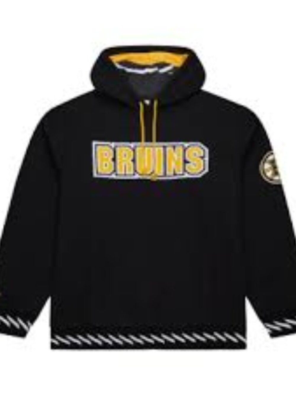 Boston Bruins Black Playmaker Vintage Fleece Pullover Hoodie